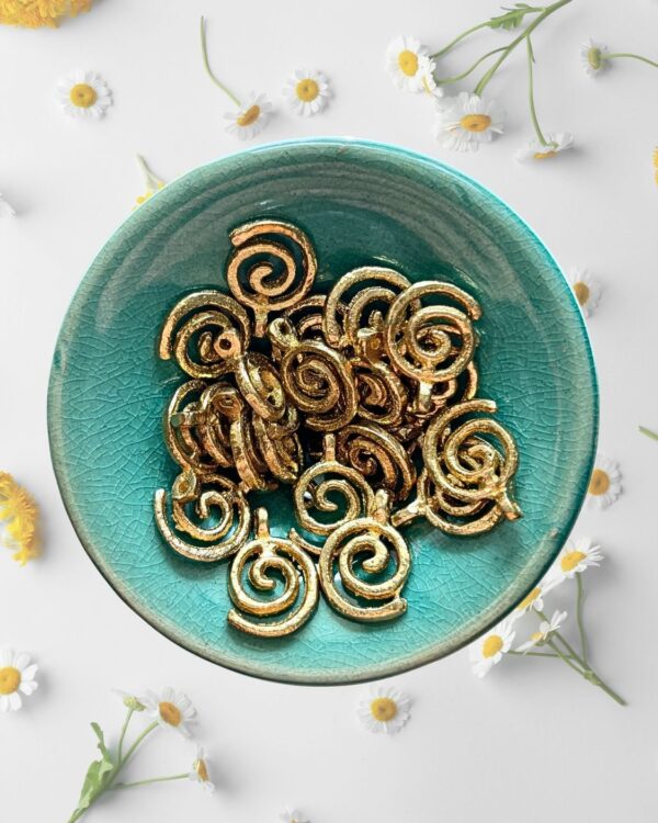 Spiral Brass Charms – Pack of 10 Pieces