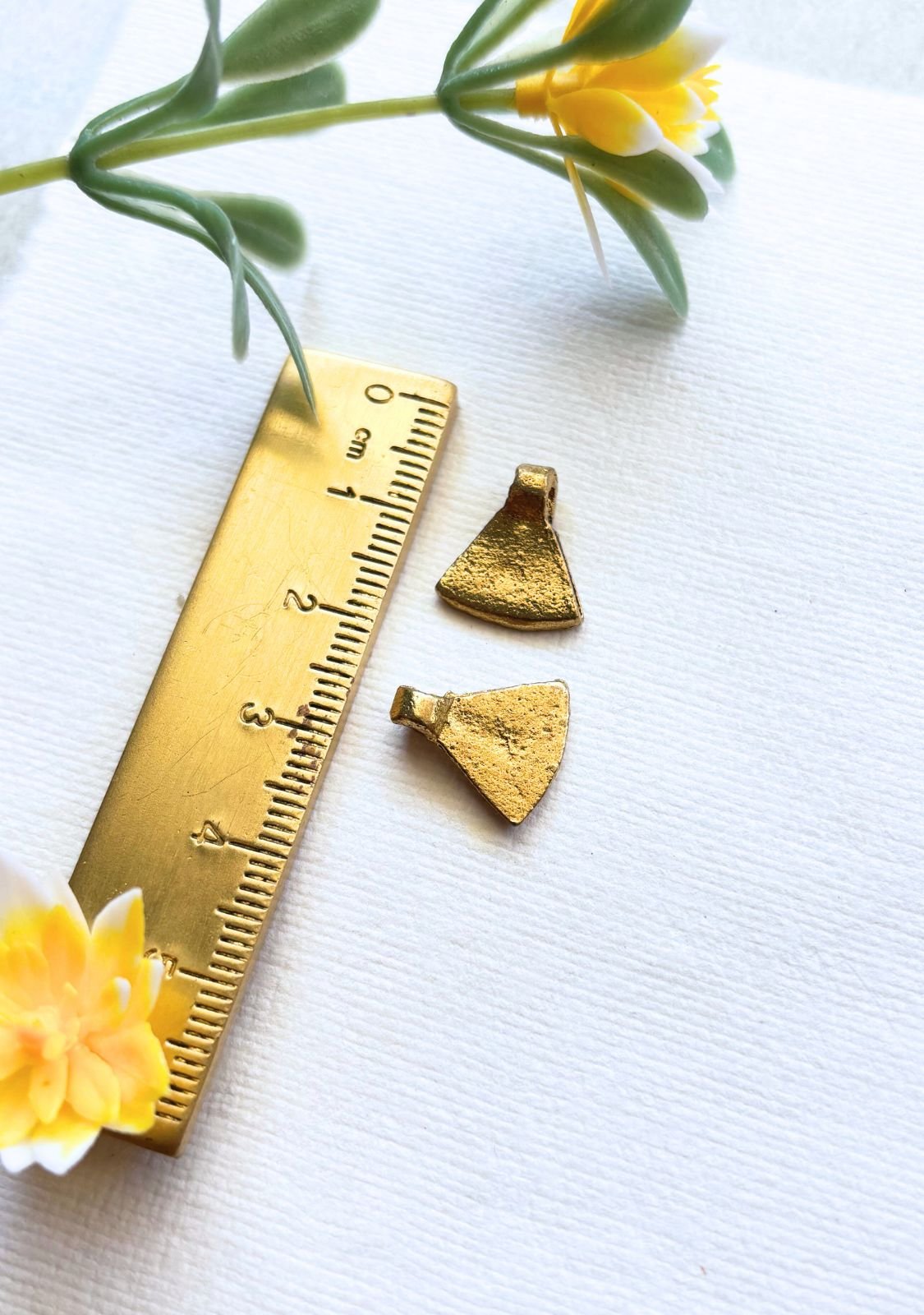 Flat Brass Triangle Charms – Pack of 10 Pieces - Image 4