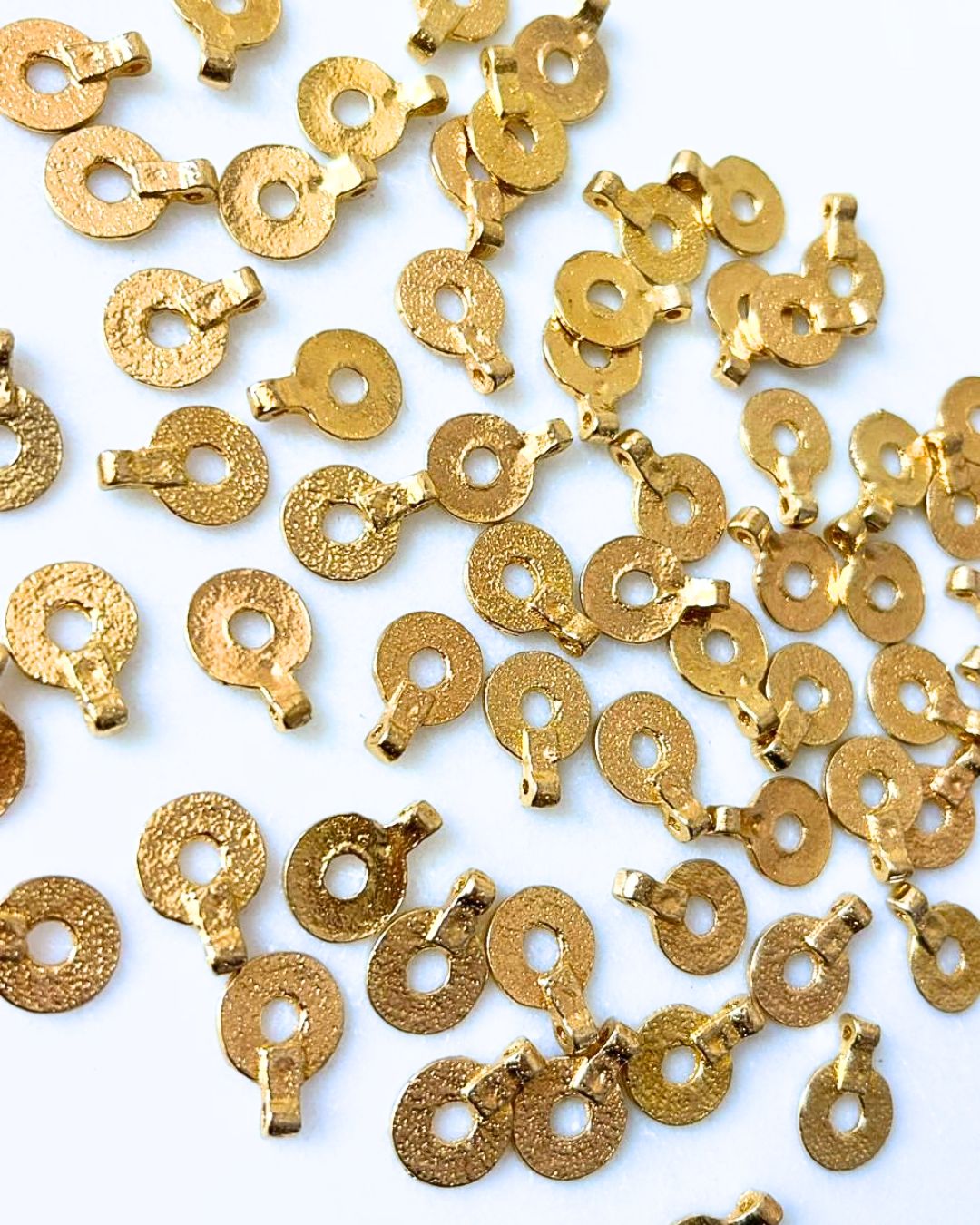 Hammered Circular Brass Charms – Pack of 10 Pieces