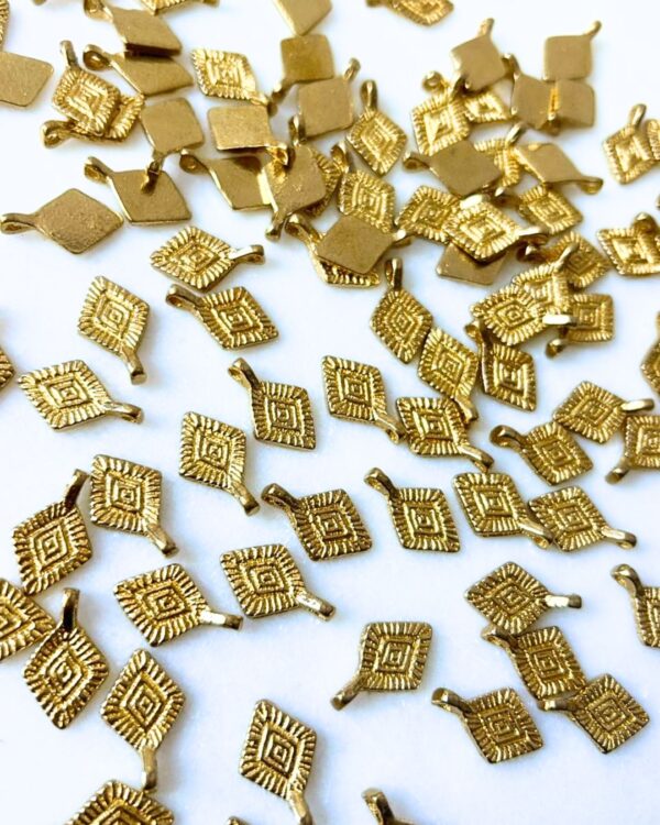 Diamond Cut Brass Charms – Pack of 10 Pieces