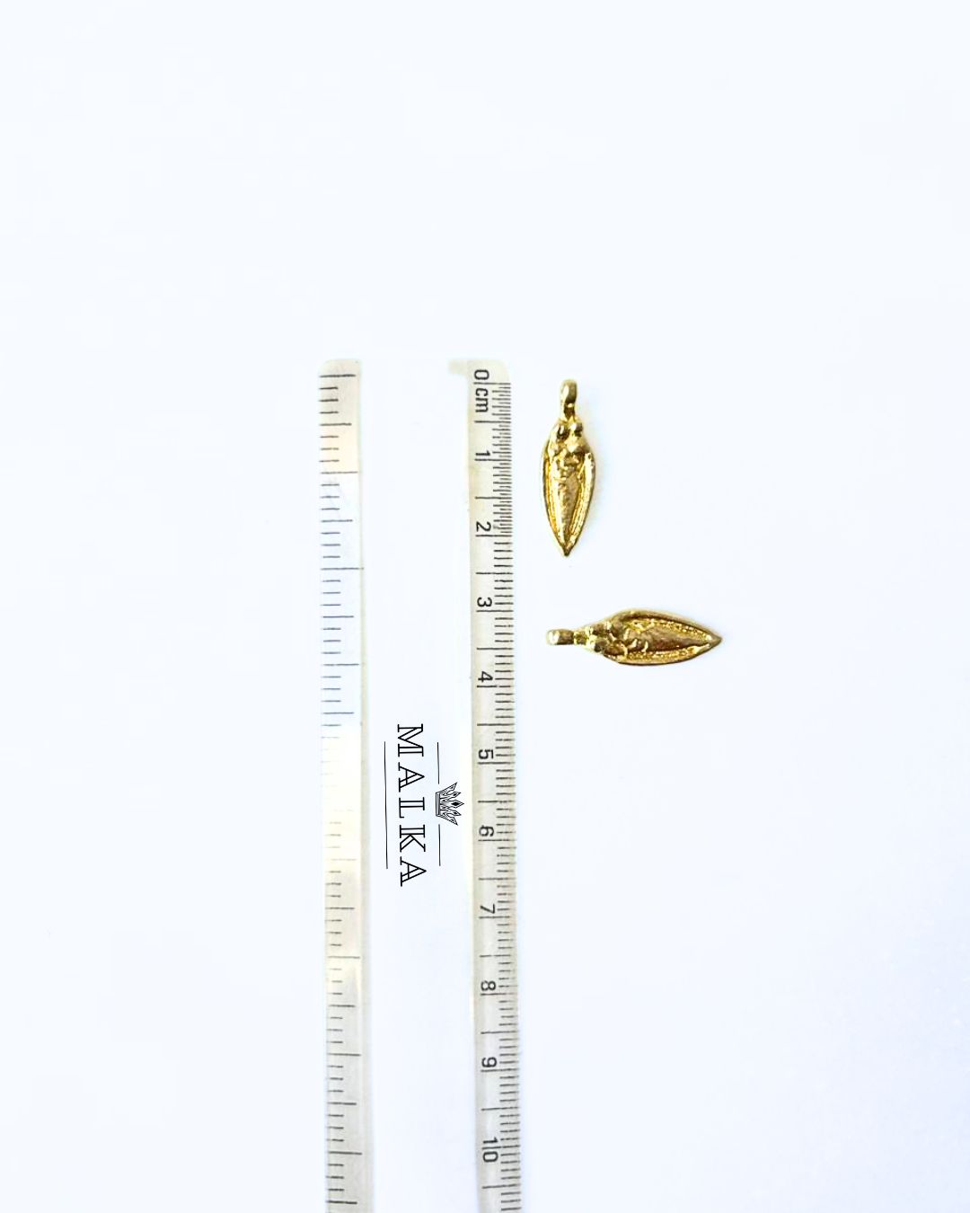 Elongated Drop Brass Charms – Pack of 10 Pieces - Image 3