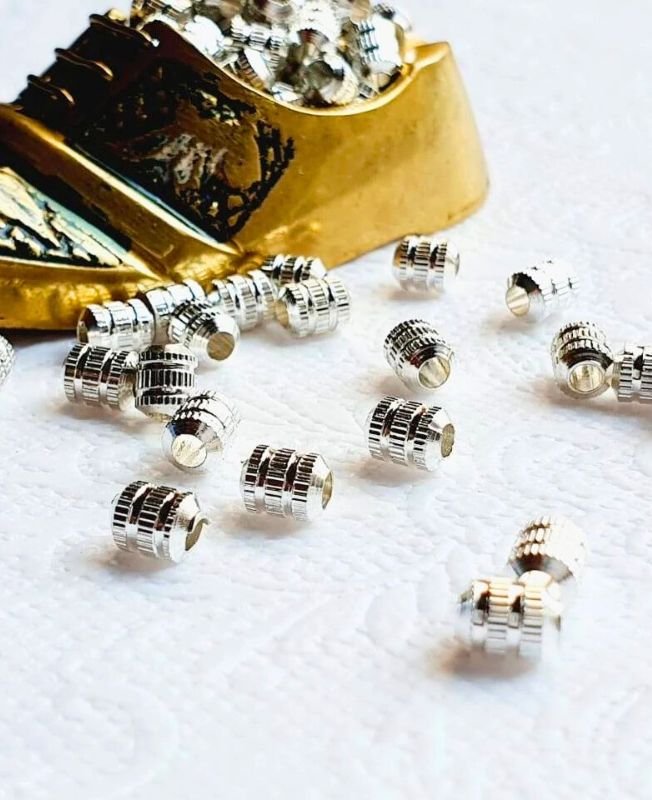 6mm Silver-Filled Brass Pipe Beads – 10g