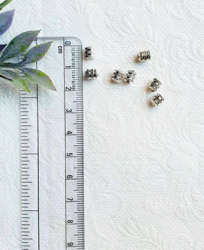 6mm Silver-Filled Brass Pipe Beads – 10g - Image 4