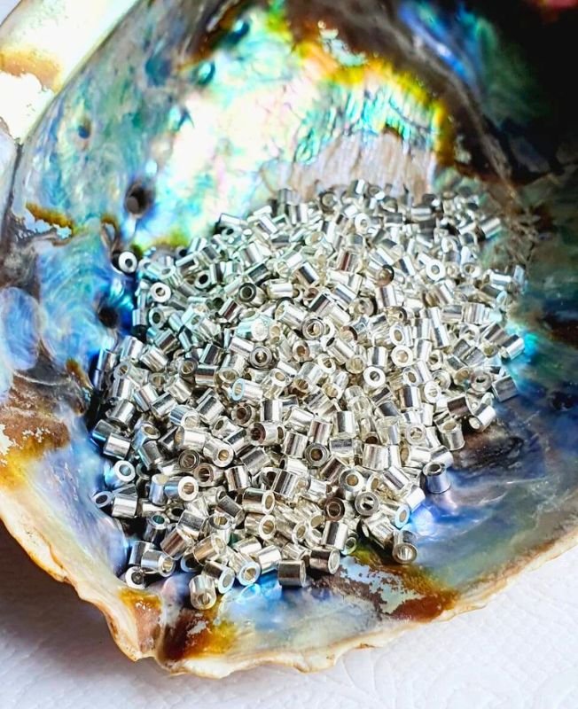 3mm Silver-Filled Brass Small Pipe Beads – 10g