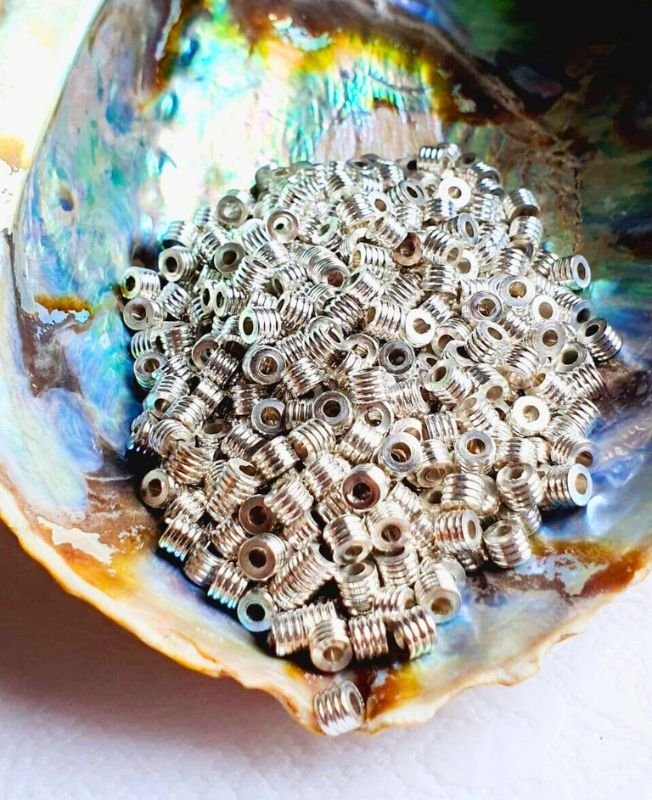 3mm Silver-Filled Brass Pipe Beads – 10g - Image 2