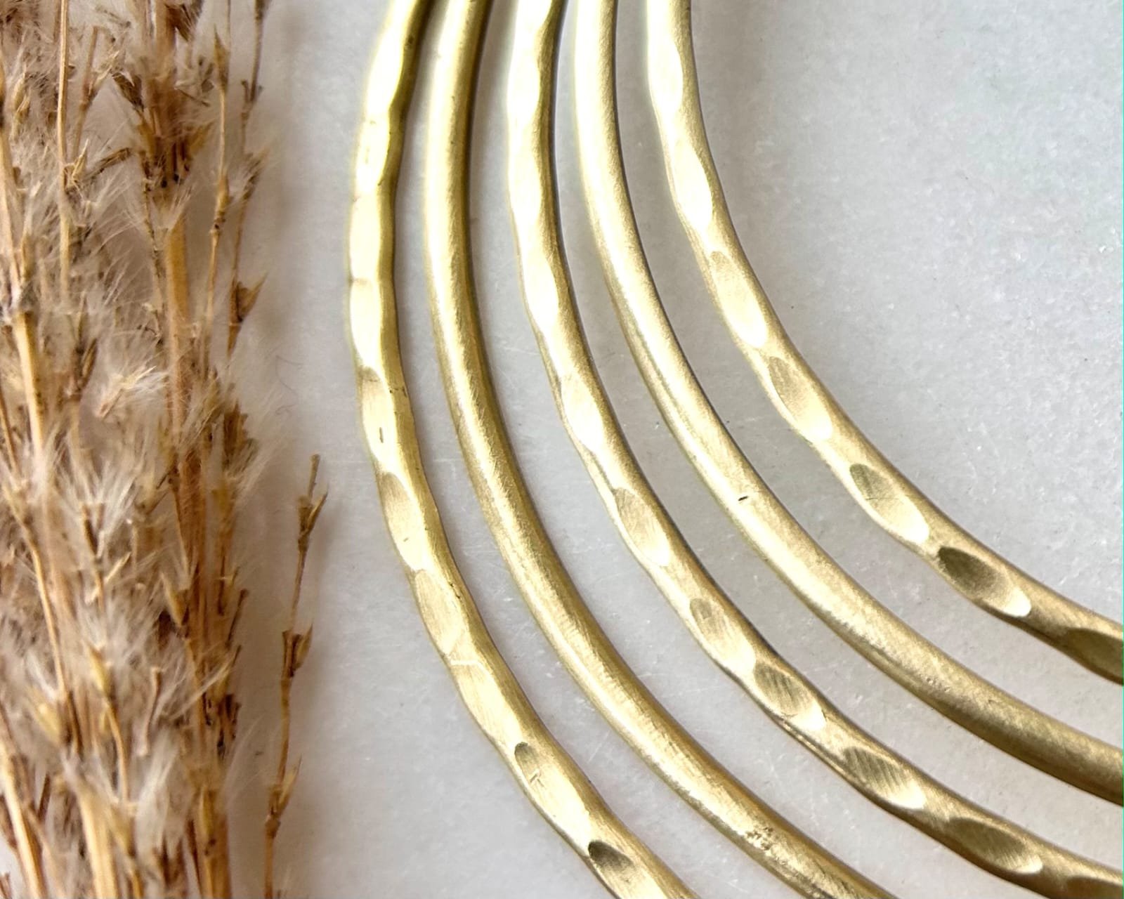 Golden Ripple Layered Brass Choker - Image 3