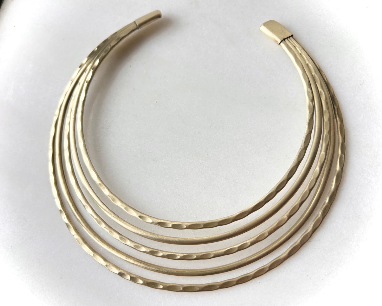 Golden Ripple Layered Brass Choker - Image 2