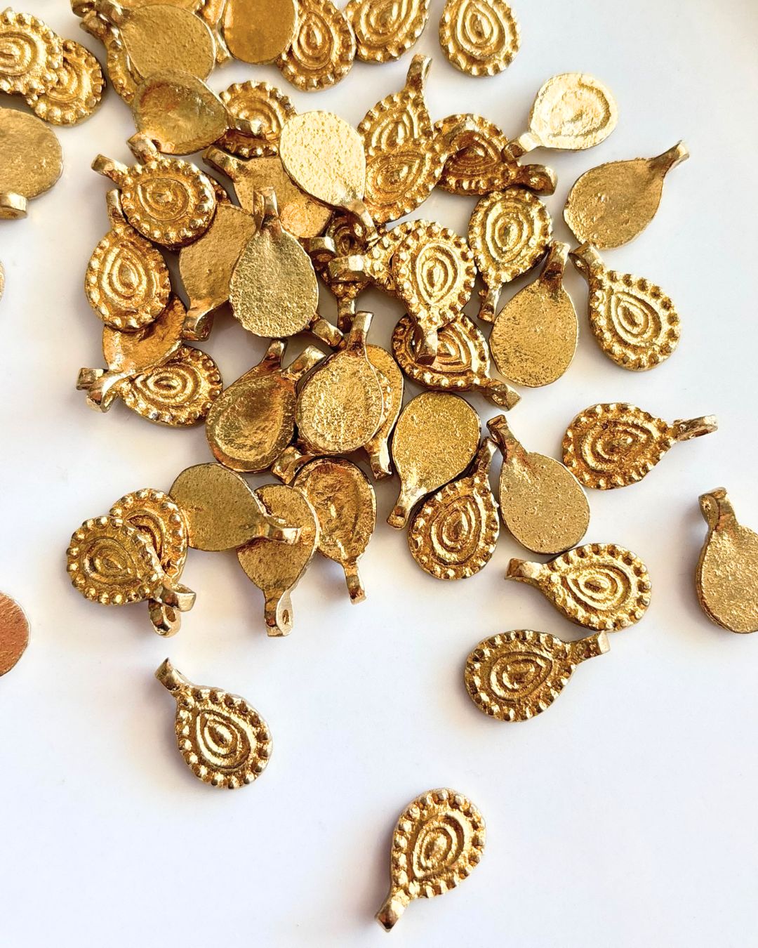 Boho Drop Brass Charms – Pack of 10 Pieces