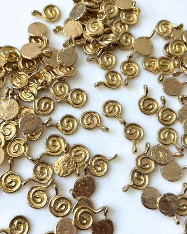 Abstract Spiral Brass Charms – Pack of 5 Pieces