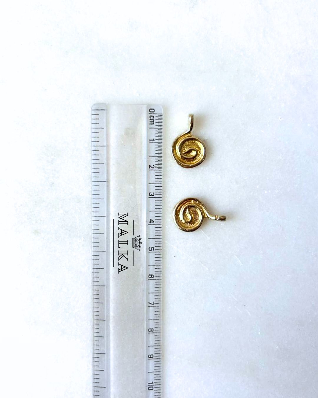 Abstract Spiral Brass Charms – Pack of 5 Pieces - Image 3