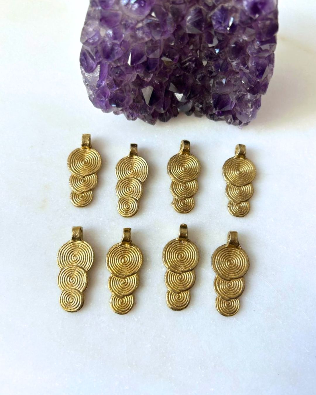 Triple Spiral Brass Charms – Pack of 1 Pieces - Image 2