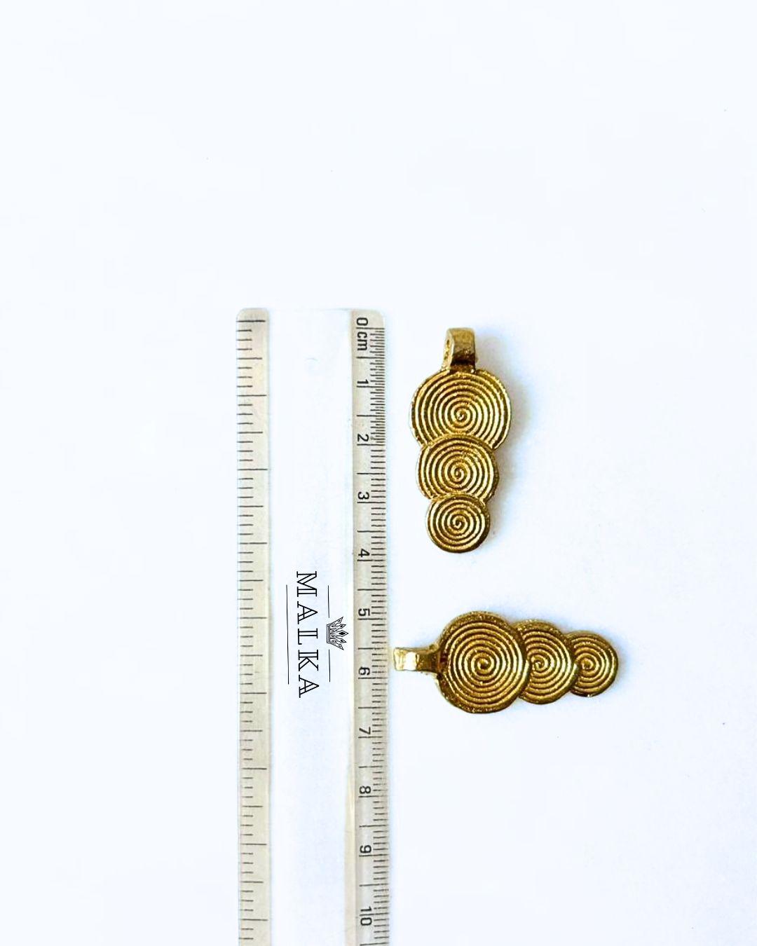 Triple Spiral Brass Charms – Pack of 1 Pieces - Image 3
