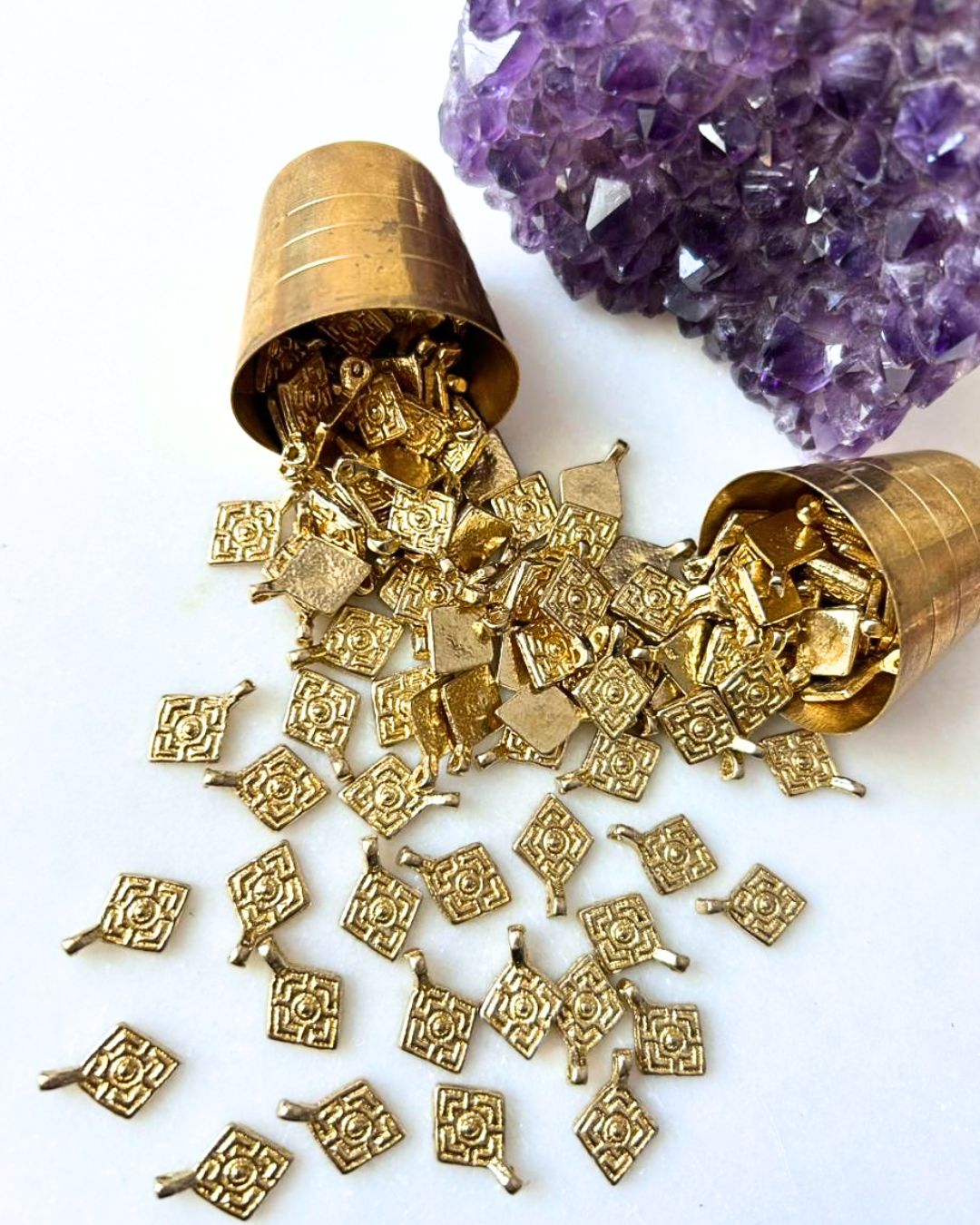 Decorative Square Brass Charms – Pack of 5 Pieces - Image 2