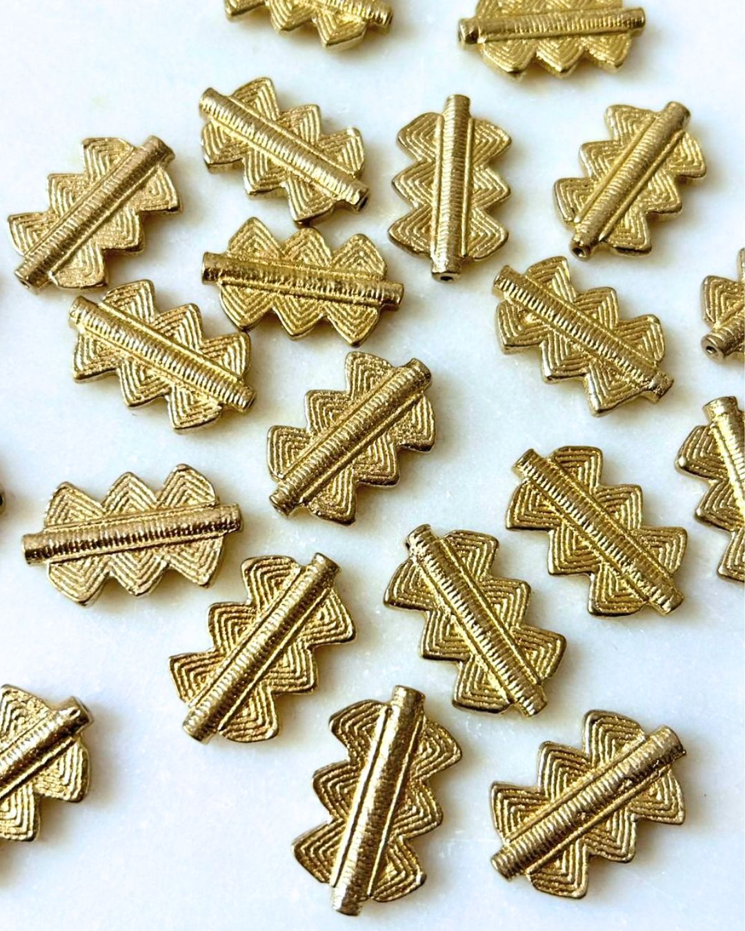 Detailed Tribal Ornament Brass Charms – 1 Piece