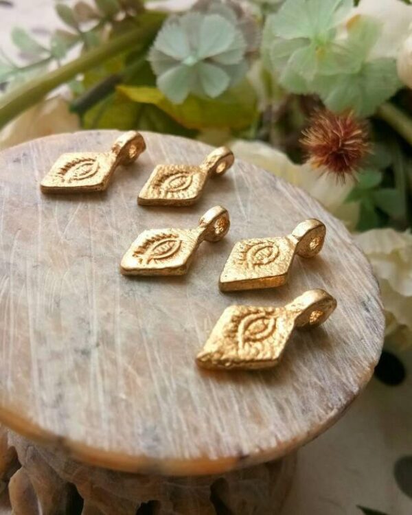 Spiral Eye Diamond Brass Charms – Pack of 10 Pieces