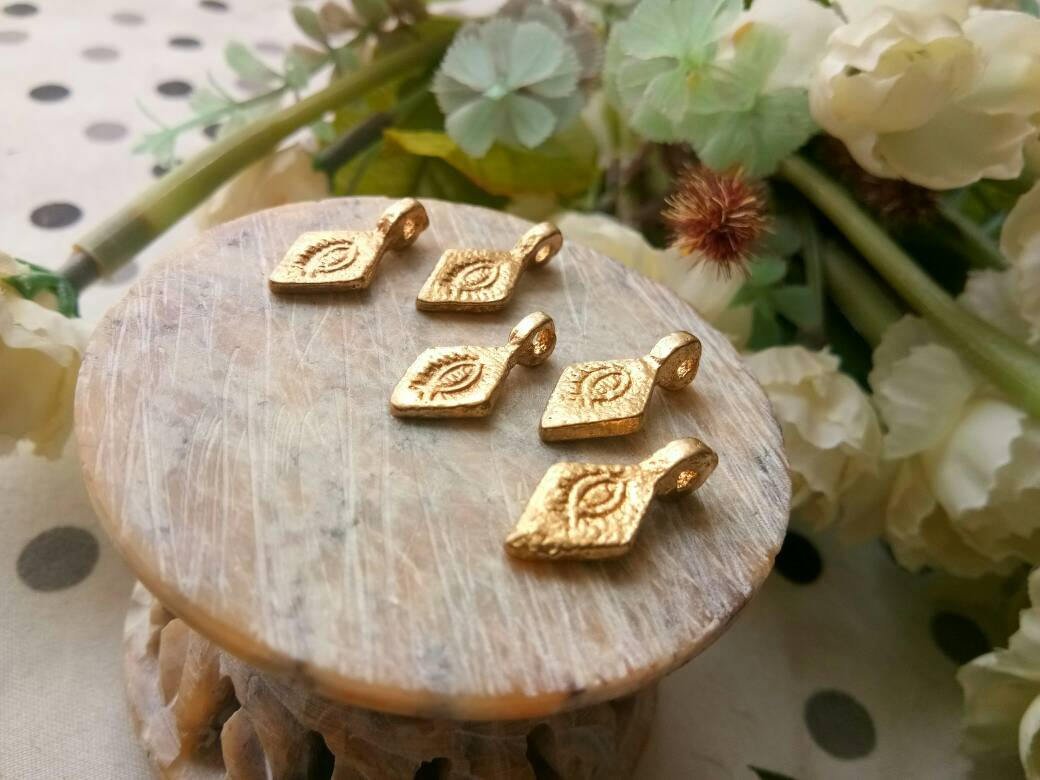 Spiral Eye Diamond Brass Charms – Pack of 10 Pieces