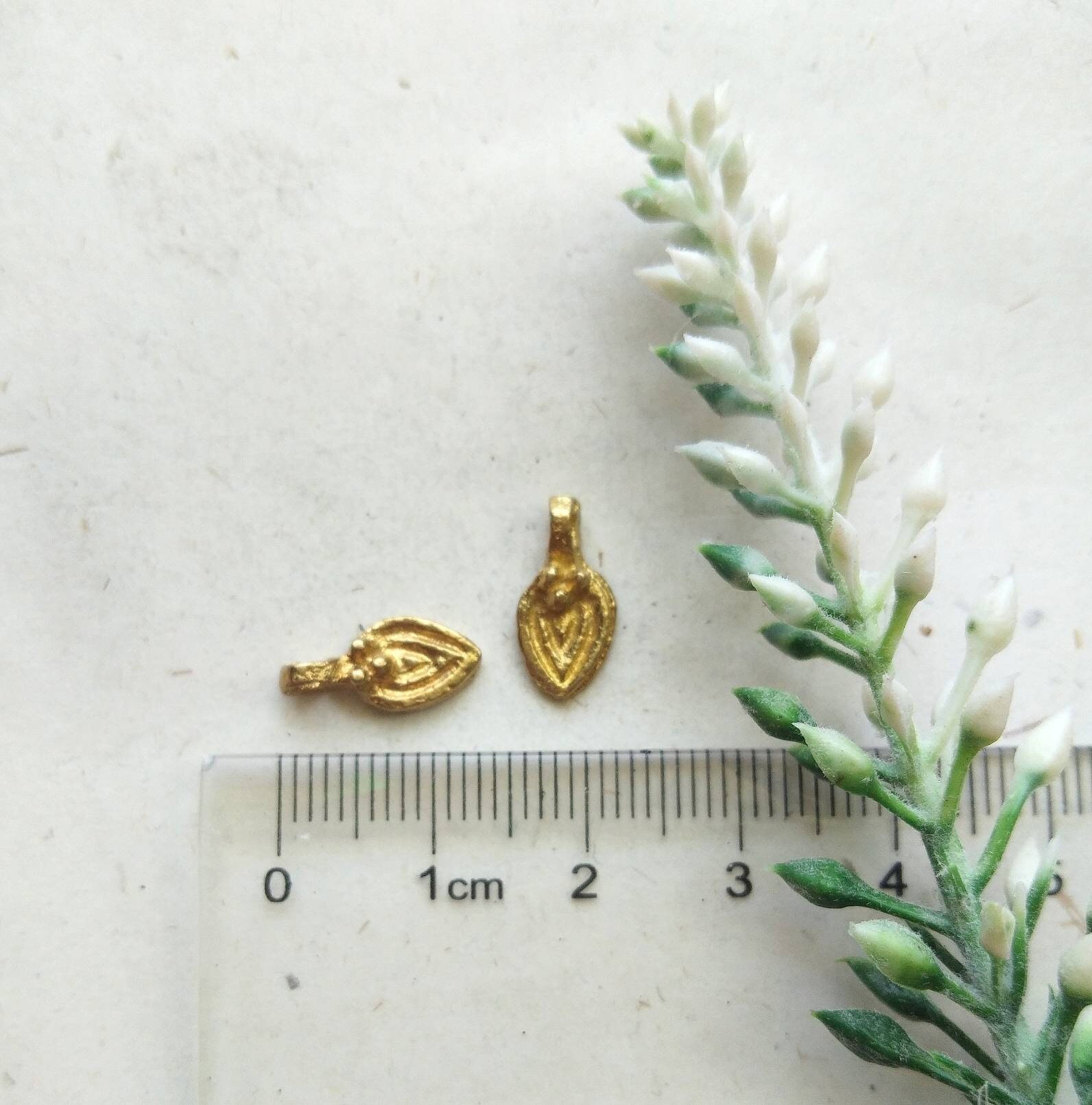 Brass Teardrop Charms – Pack of 10 Pieces - Image 2