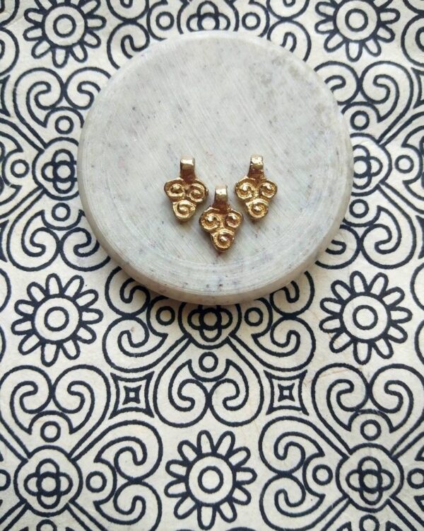 Triple Spiral Brass Charms – Pack of 10 Pieces