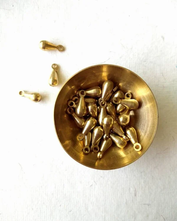 Drop Brass Charms – Pack of 10 Pieces