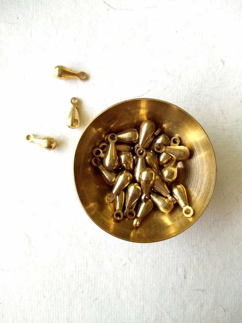 Drop Brass Charms – Pack of 10 Pieces
