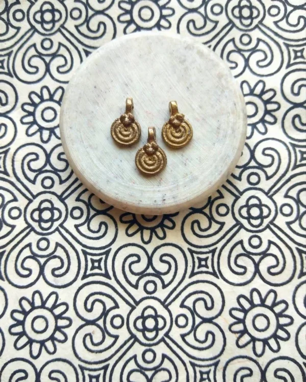 Concentric Spiral Brass Charms – Pack of 10 Pieces