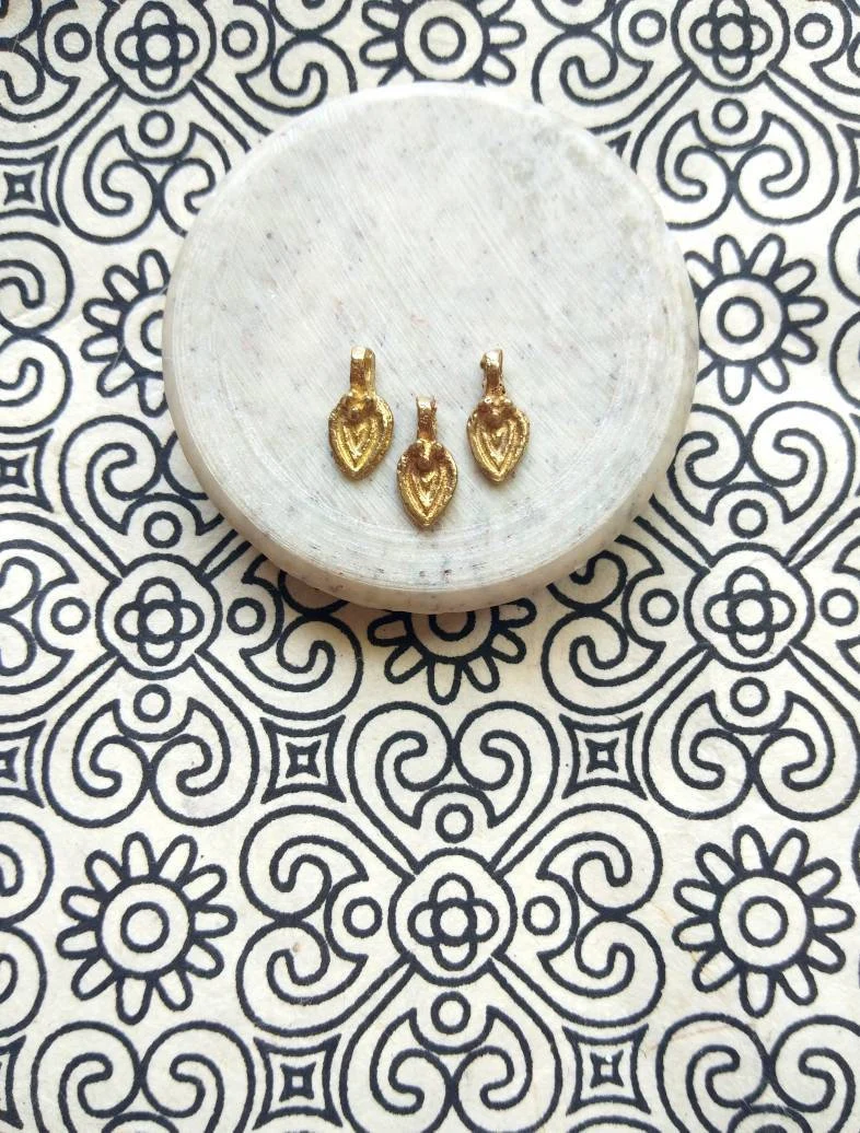 Brass Teardrop Charms – Pack of 10 Pieces