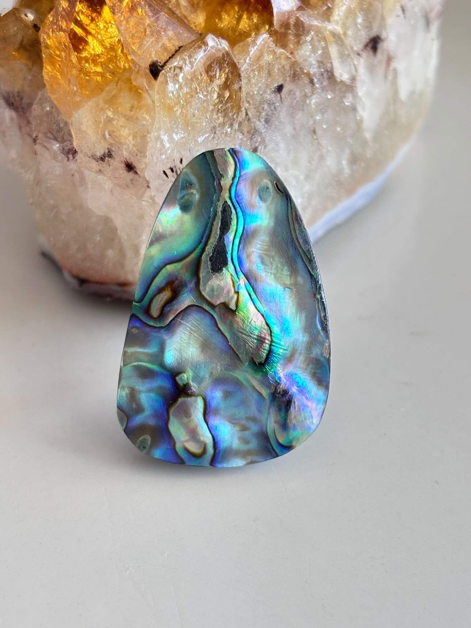 34mm Natural Abalone Shell Gemstone Cabochon