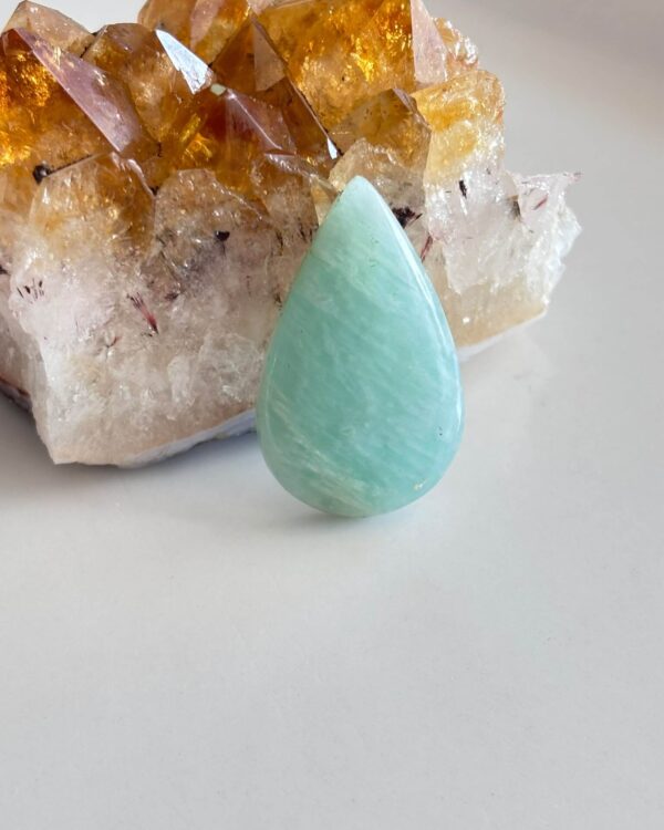 33mm Amazonite Cabochon for Wire Wrapping