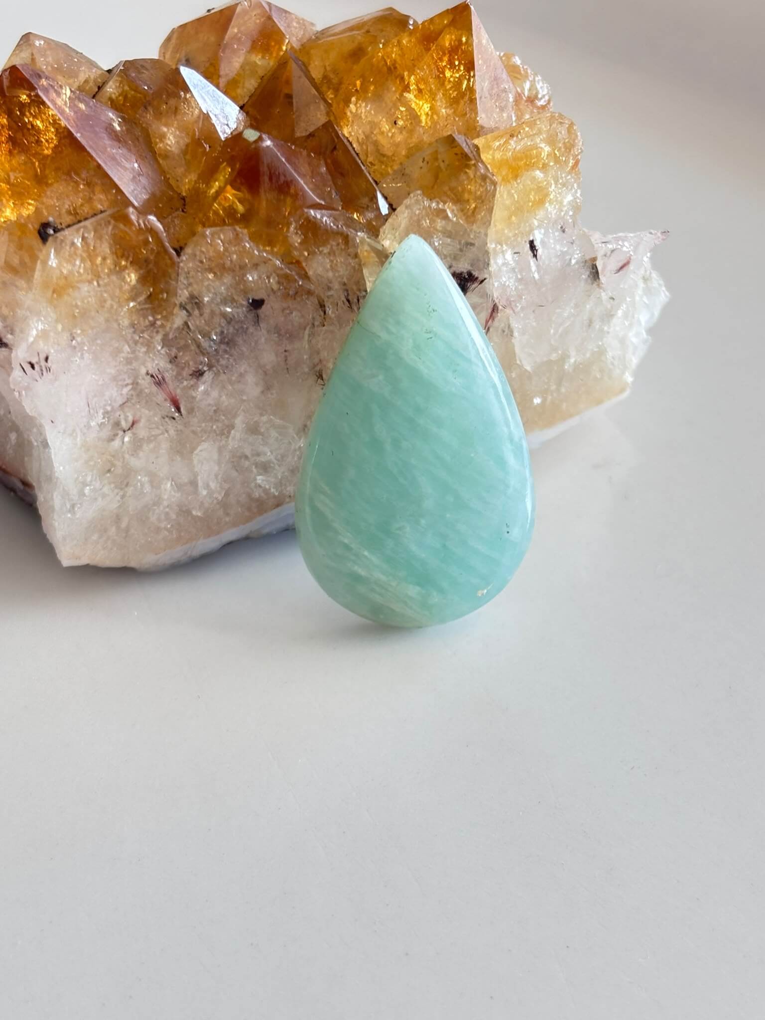 33mm Amazonite Cabochon for Wire Wrapping