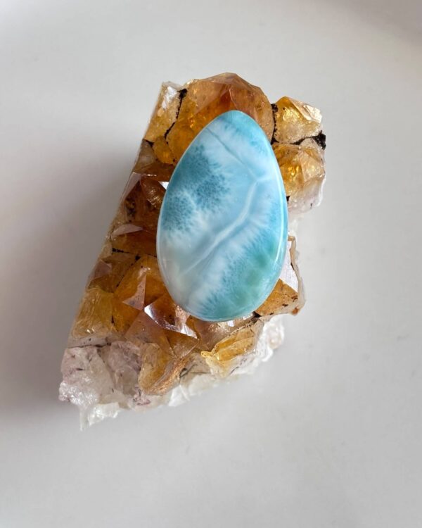 33mm Premium Larimar Cabochon – One of a Kind