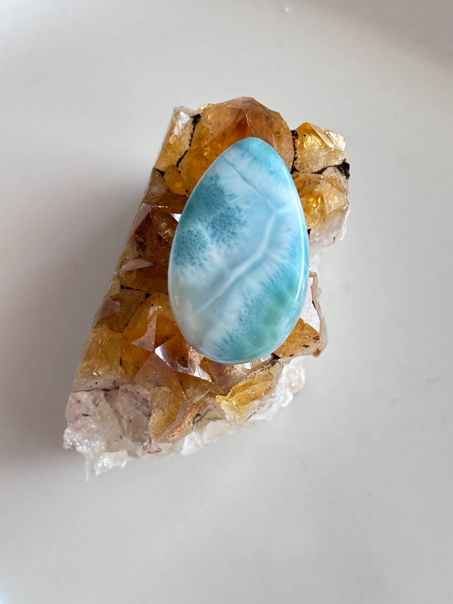 33mm Premium Larimar Cabochon – One of a Kind