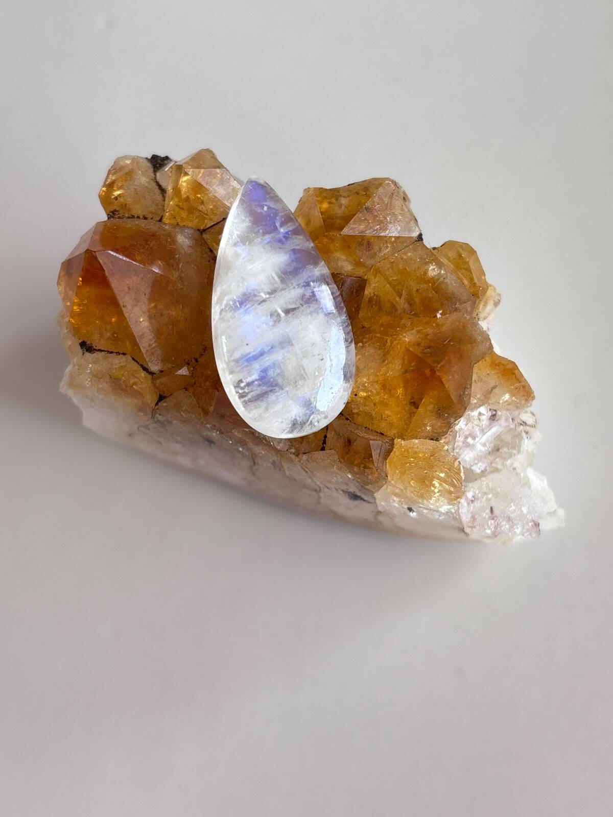 28mm Moonstone Cabochon for Jewelry Making - Full flash