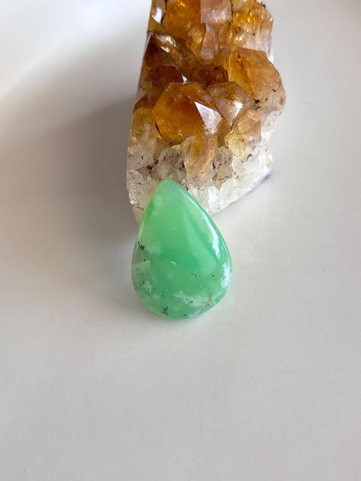33mm Natural Chrysoprase Cabochon Stone