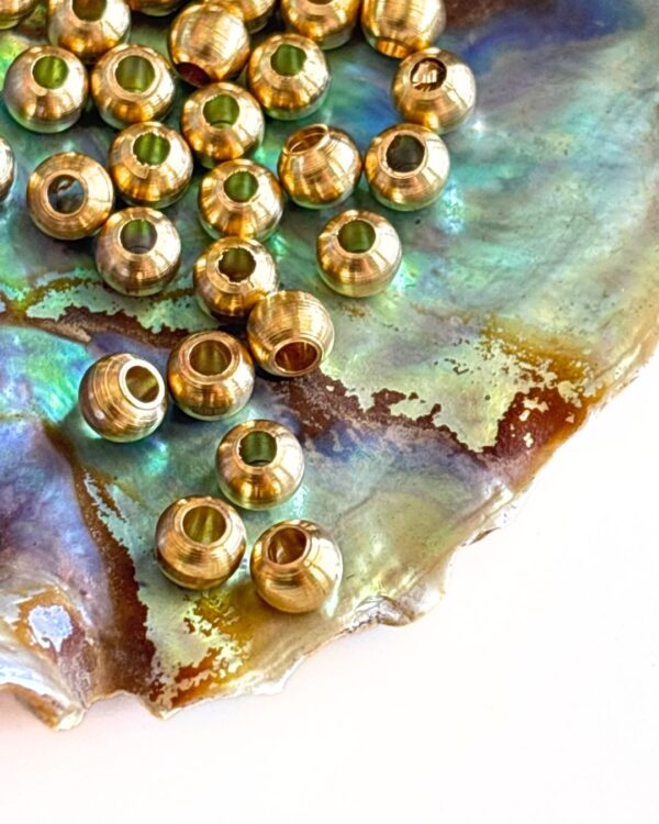 5mm Brass Round Beads – 20g ≈ 52 Beads