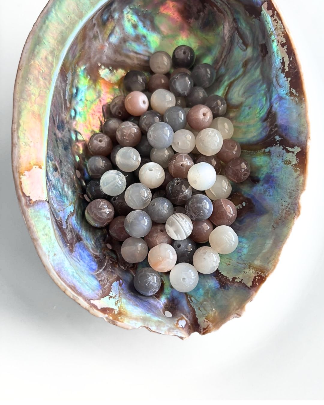 Gray Moonstone Beads 9mm – 5 Pieces