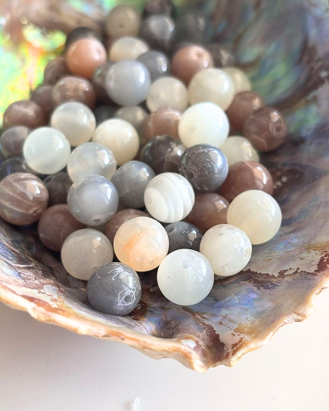 Gray Moonstone Beads 9mm – 5 Pieces - Image 4