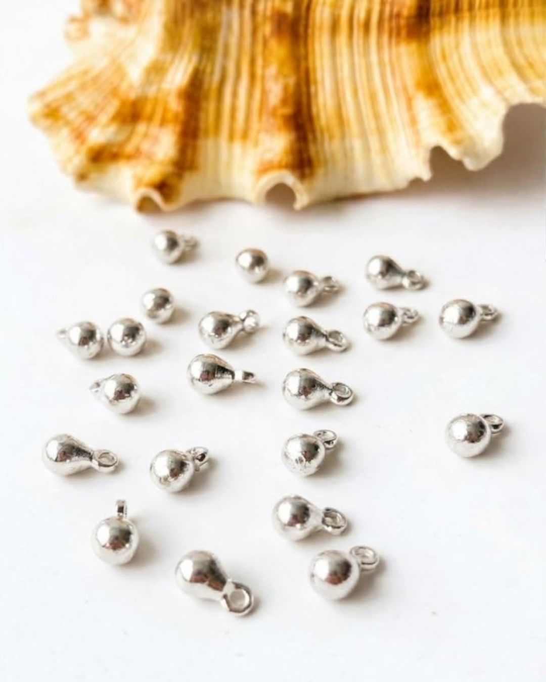 Drop Silver Filled Brass Charms – Pack of 10 Pieces