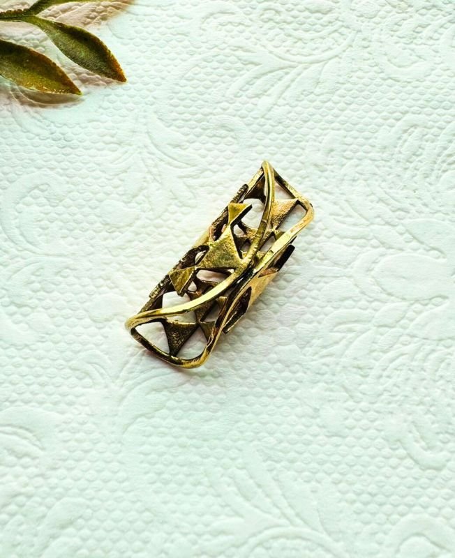 Sri Yantra Triangular Brass Dreadlock Jewelry - Image 3