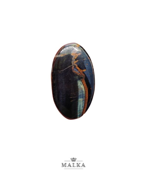 36mm Black Tiger Eye Cabochon – Oval Shape