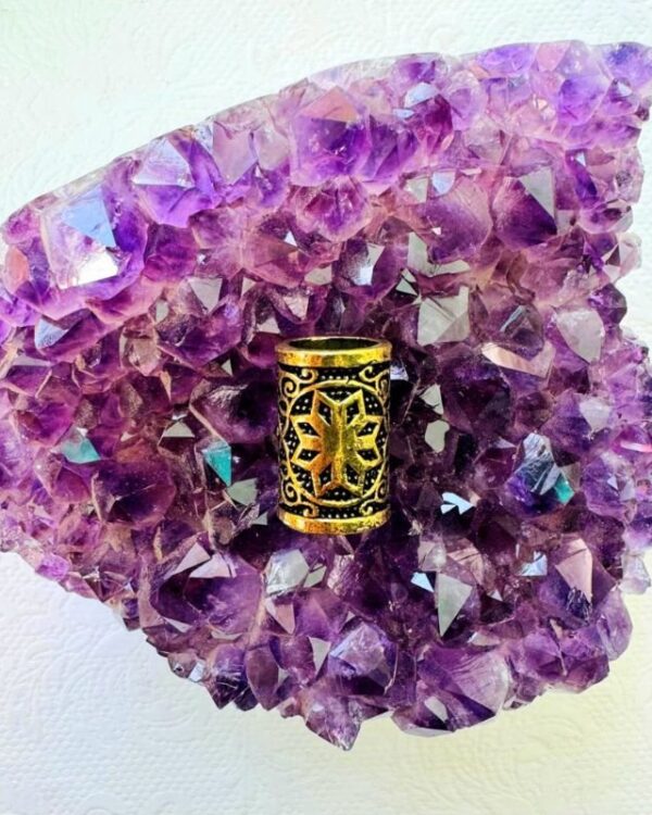 Floral Blackened Brass Dreadlock Bead