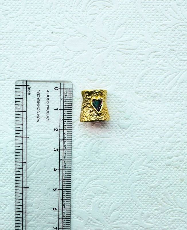Heart Brass Dreadlock Bead - Image 3