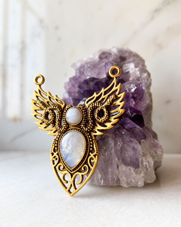 Teardrop Winged Brass Connector for Jewelry Making