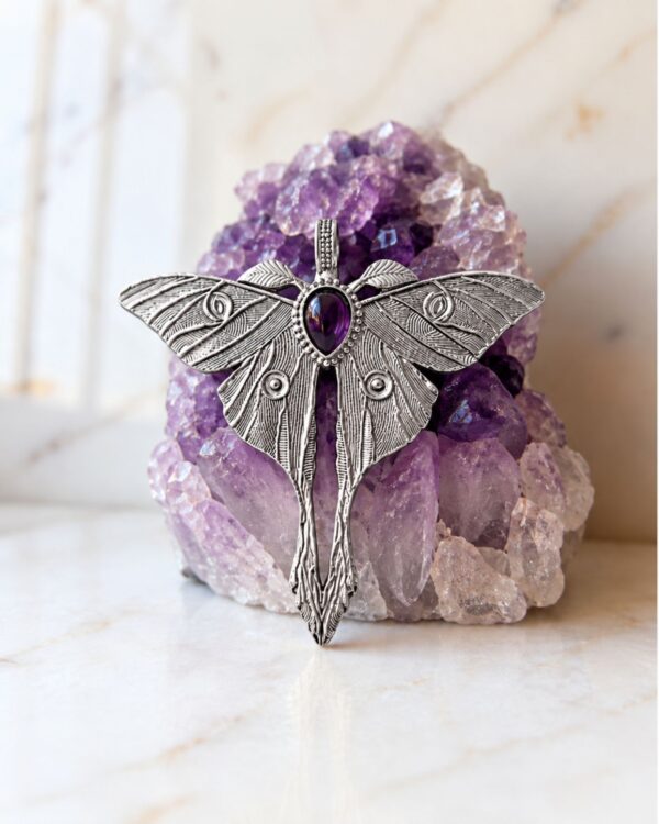 Butterfly Silver Filled Brass Pendant with Stone