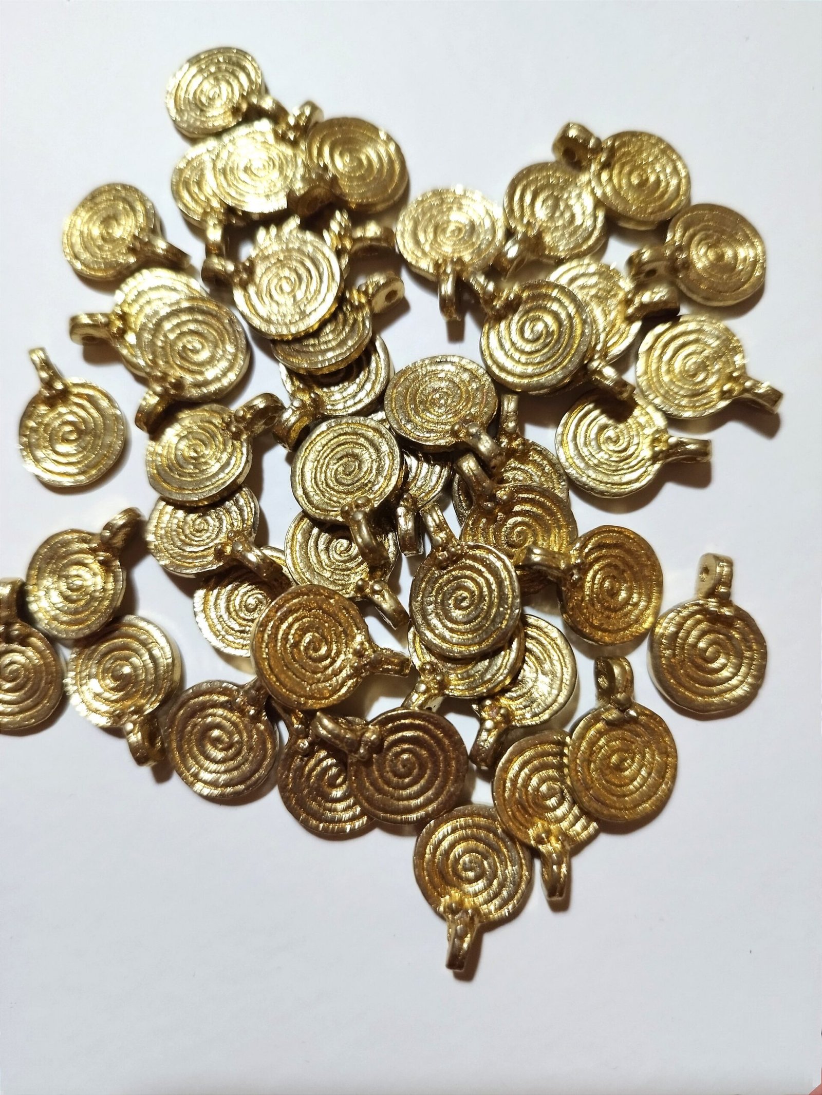 Spiral Brass Charms 18mm – Pack of 5 Pieces - Image 4
