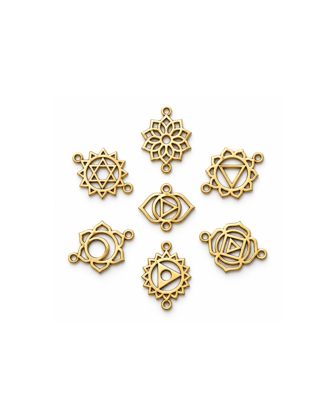 Chakra Symbol Brass Connector Set