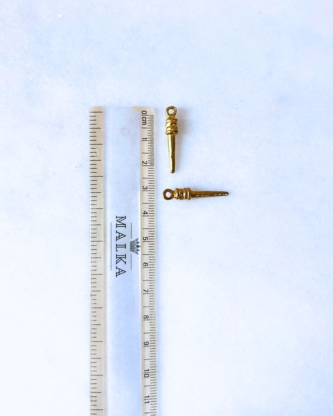 Long Spear Brass Charms – Pack of 5 Pieces - Image 3