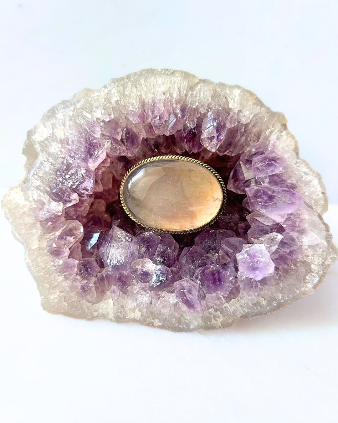 35mm Rose Quartz Grooved Stone