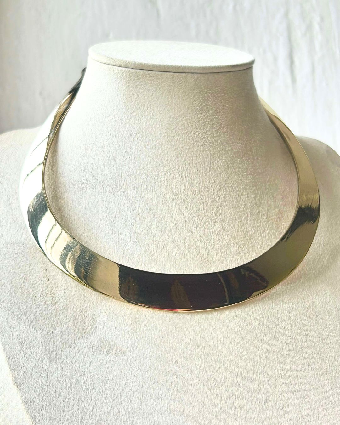 Wide Polished Brass Collar Choker