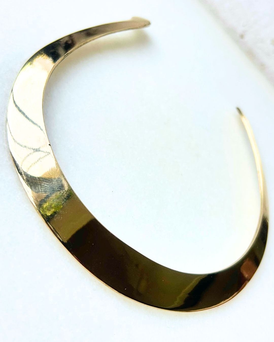 Wide Polished Brass Collar Choker - Image 2