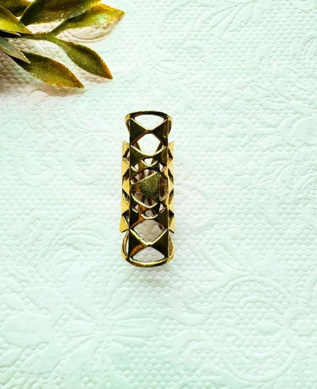 Sri Yantra Triangular Brass Dreadlock Jewelry - Image 2